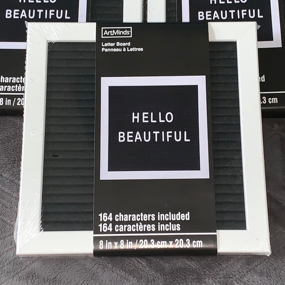ONE LEFT!! NEW! 1 Black Felt Letter Board White Frame 8”x 8” - Picture 2 of 7
